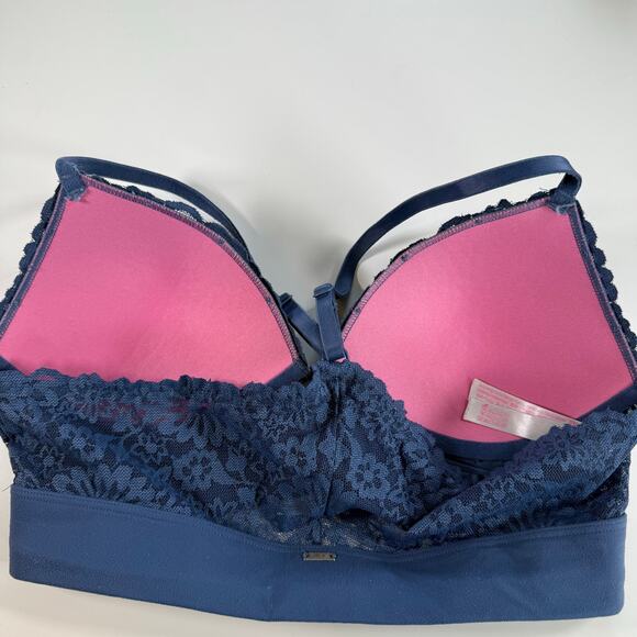 PINK Victoria's Secret Set 2 Women's Medium 34C Black Blue Bralette Push Up Bras - Picture 5 of 10